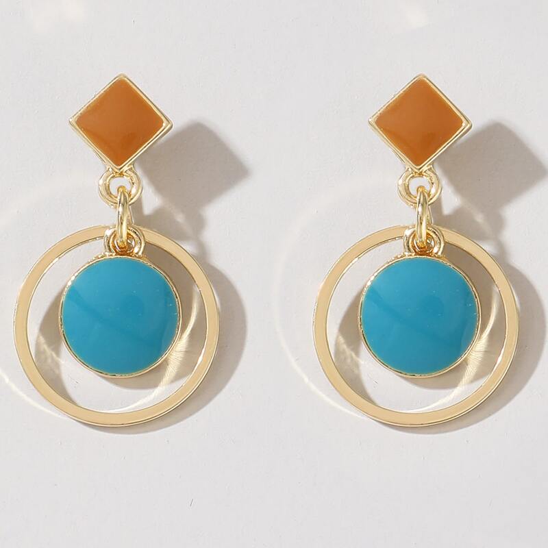

Geometric Shaped Drop Earrings, Multicolor