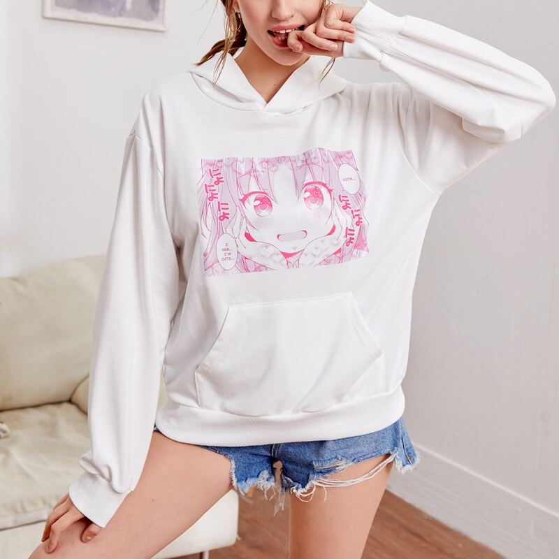 

Kangaroo Pocket Comics Graphic Hoodie, White