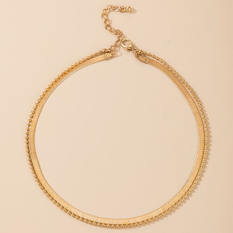 

Simple Layered Chain Choker, Gold