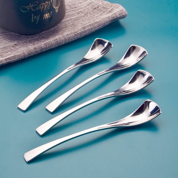 

4pcs Stainless Steel Coffee Spoon, Silver