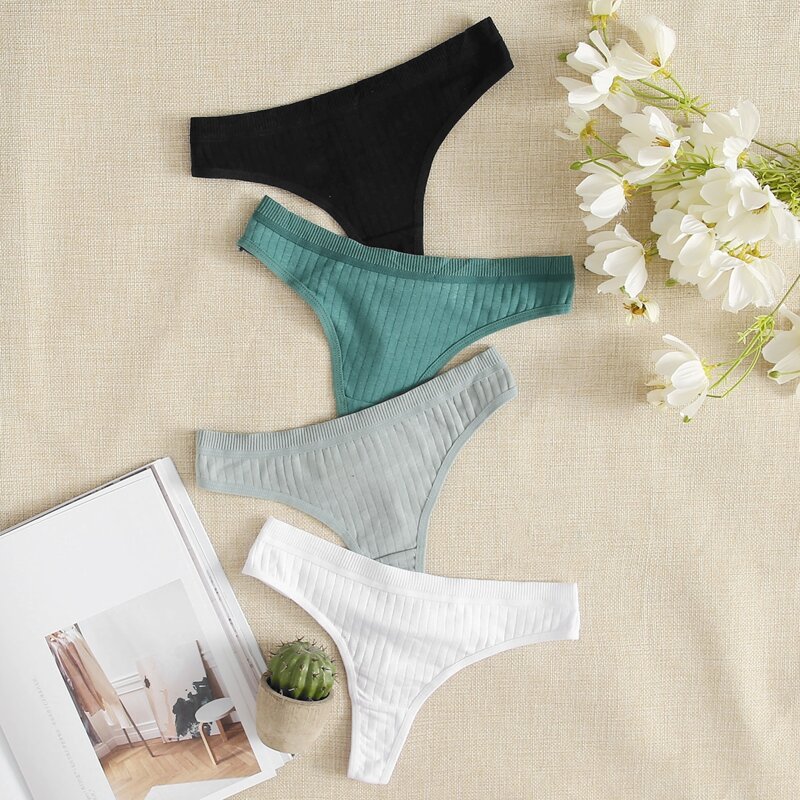 

4pack Simple Thong Set, Multicolor