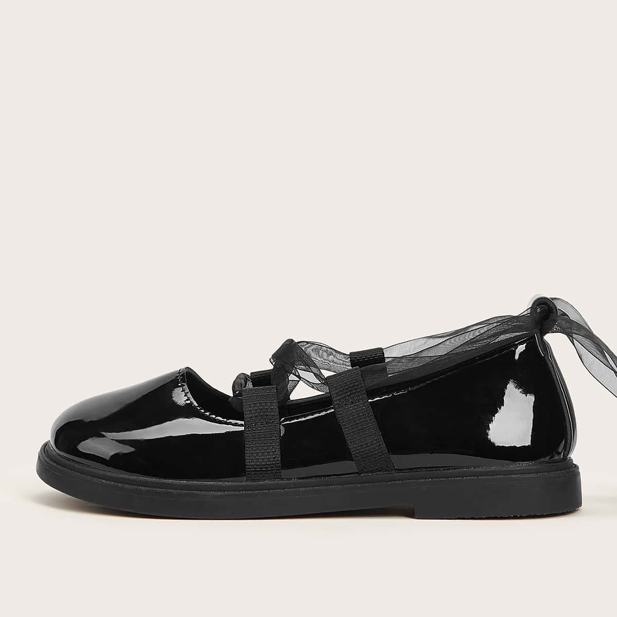 

Tie Leg Ballet Flats, Black