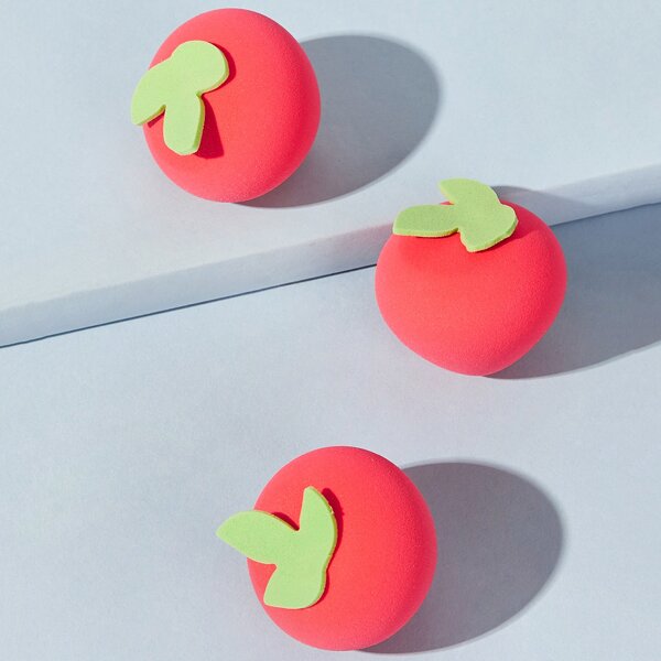 

3pcs Strawberry Shaped Sponge, Watermelon pink