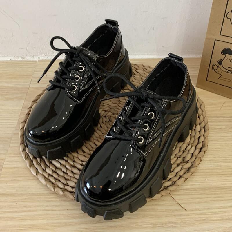 

Lace-up Flatform Wedges, Black