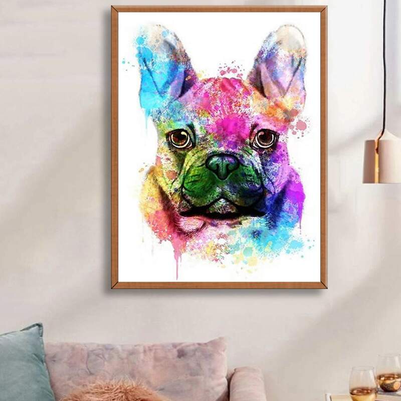 

Dog Print DIY Diamond Painting Without Frame, Multicolor