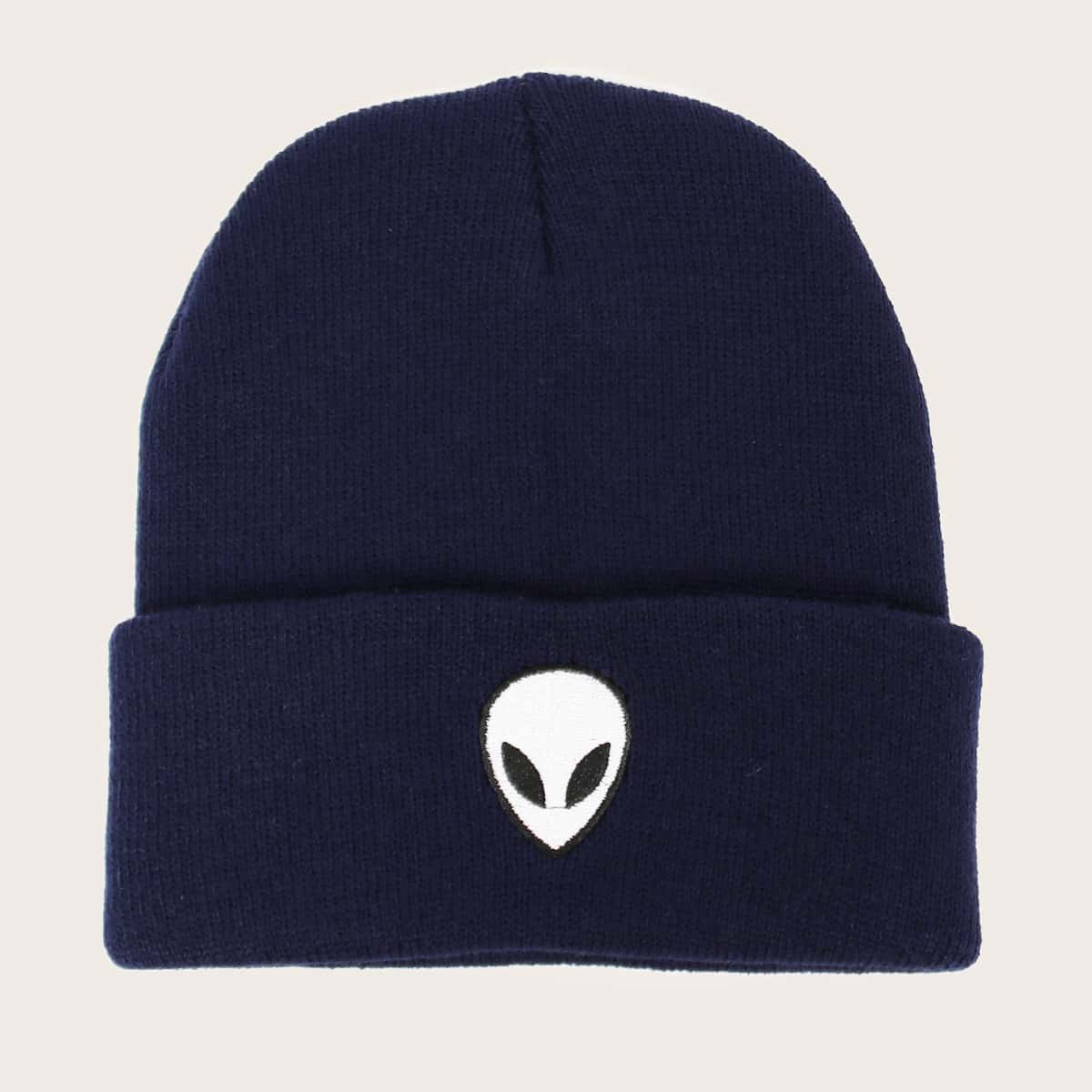 

Guys Cartoon Embroidery Beanie, Royal blue
