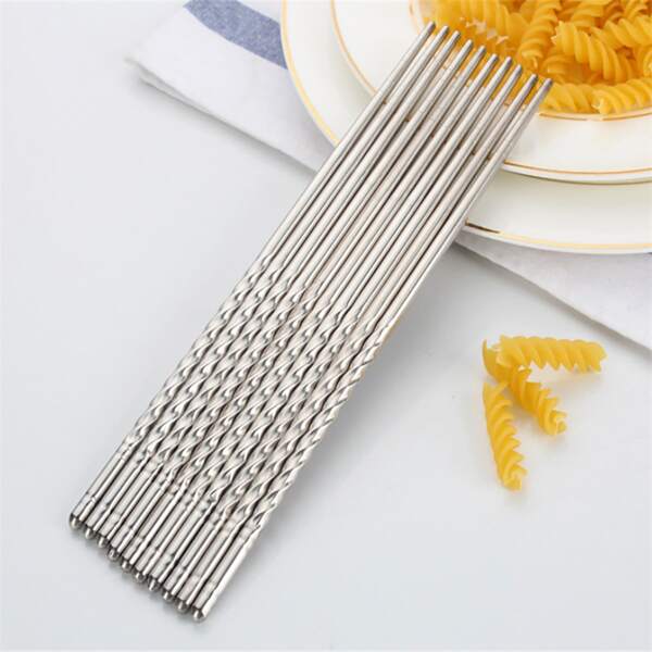 

5pairs Stainless Steel Chopsticks, Silver
