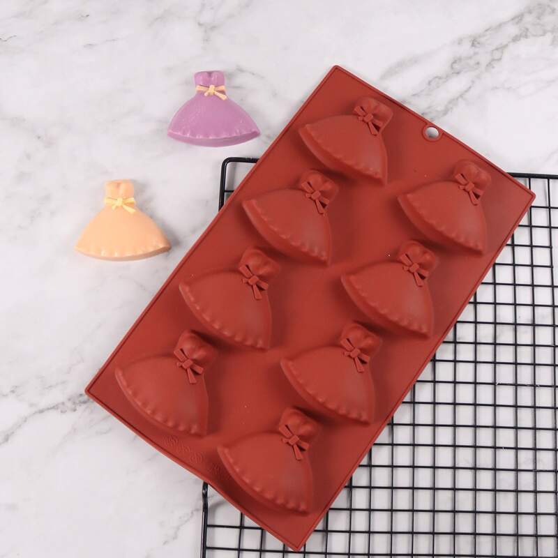 

1pc 8 Grid Dress Pudding Mold, Burgundy