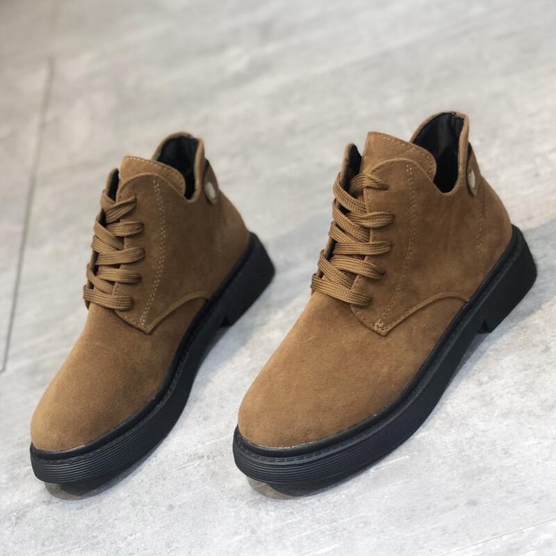 

Lace-up Ankle Combat Boots, Brown