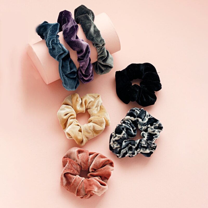

7pcs Colorful Scrunchie, Multicolor