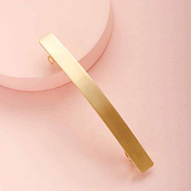 

1pc Solid Hair Clip, Gold