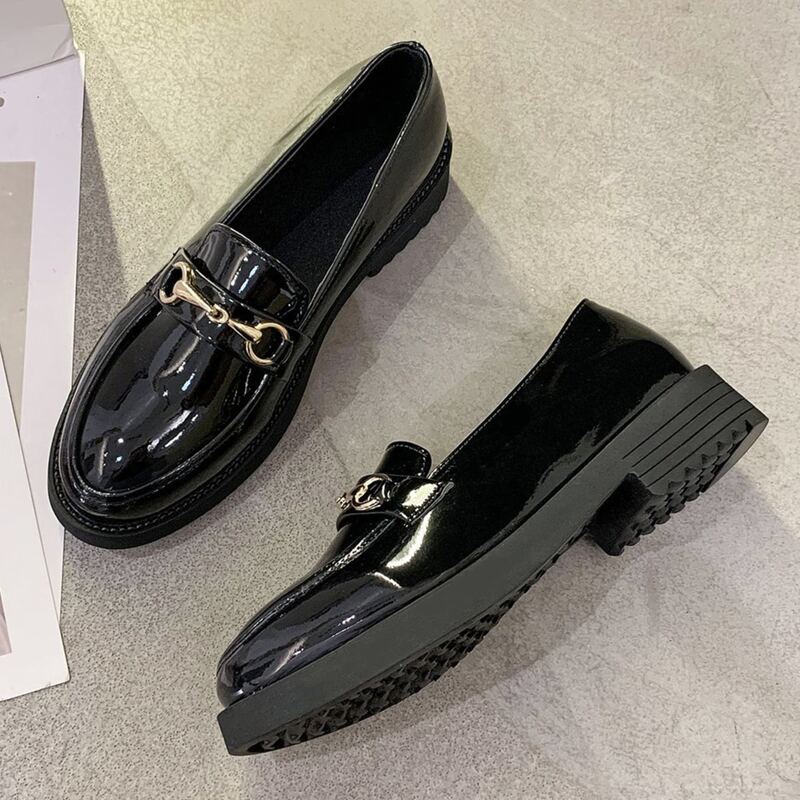 

Buckle Slip On Loafers, Black
