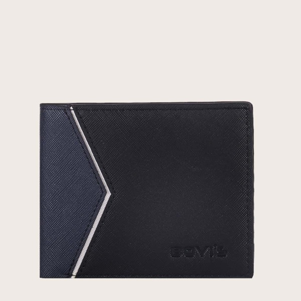 

Men Color Block Wallet, Black