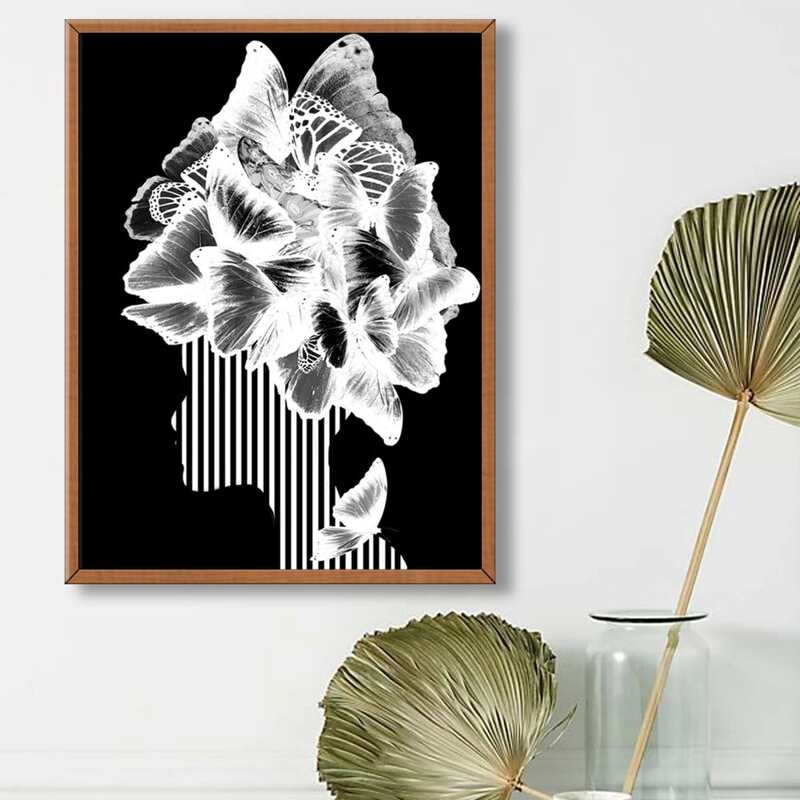 

Butterfly Pattern Diamond Painting, Black and white
