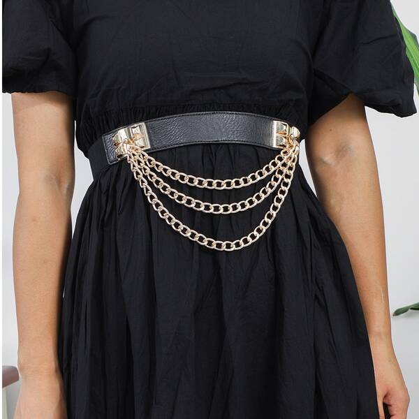 

Chain Decor Belt, Black