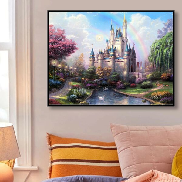 

Castle Print DIY Diamond Painting Without Frame, Multicolor