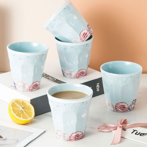 

1pc Donuts Print Tea Cup, Multicolor