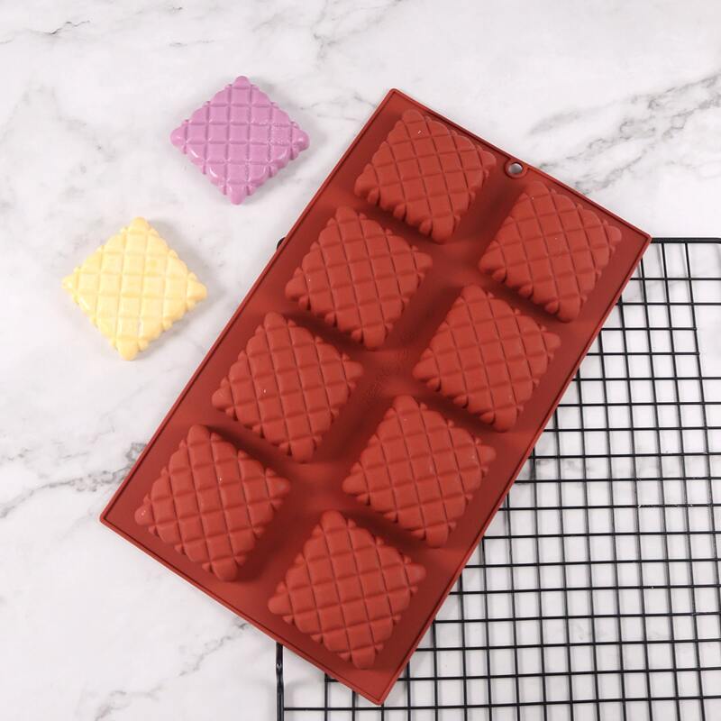 

1pc 8 Grid Silicone Chocolate Mold, Burgundy
