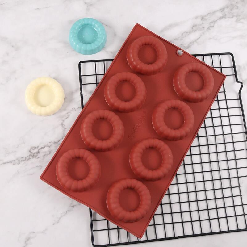

1pc 8 Grid Silicone Chocolate Mold, Burgundy