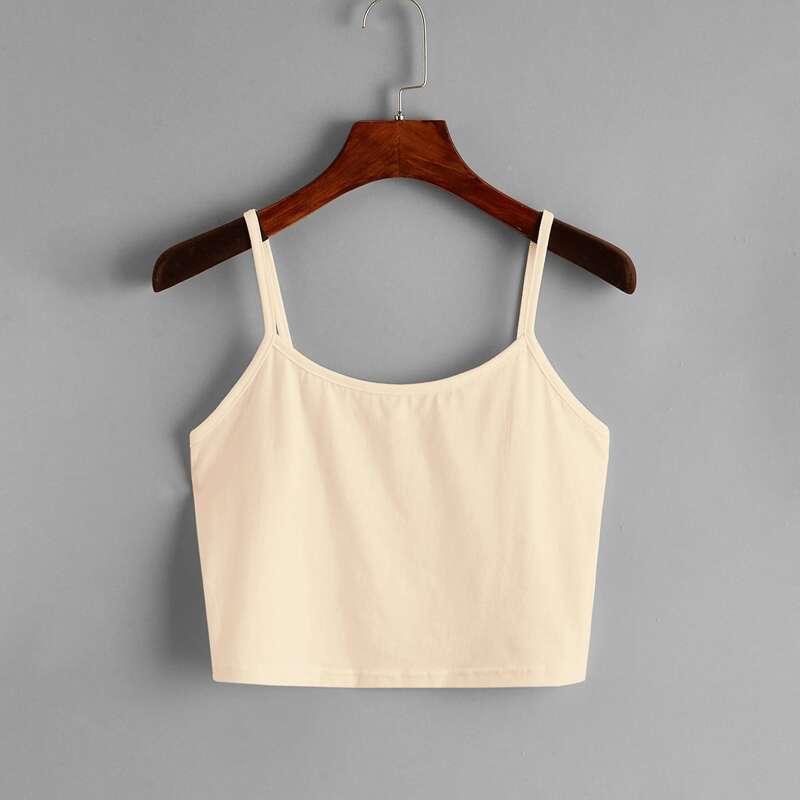 

Solid Crop Cami, Beige