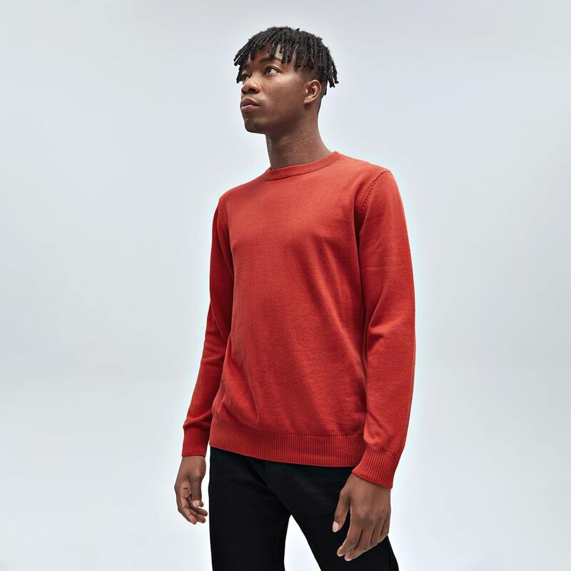 

Guys Solid Crew Neck Sweater, Red