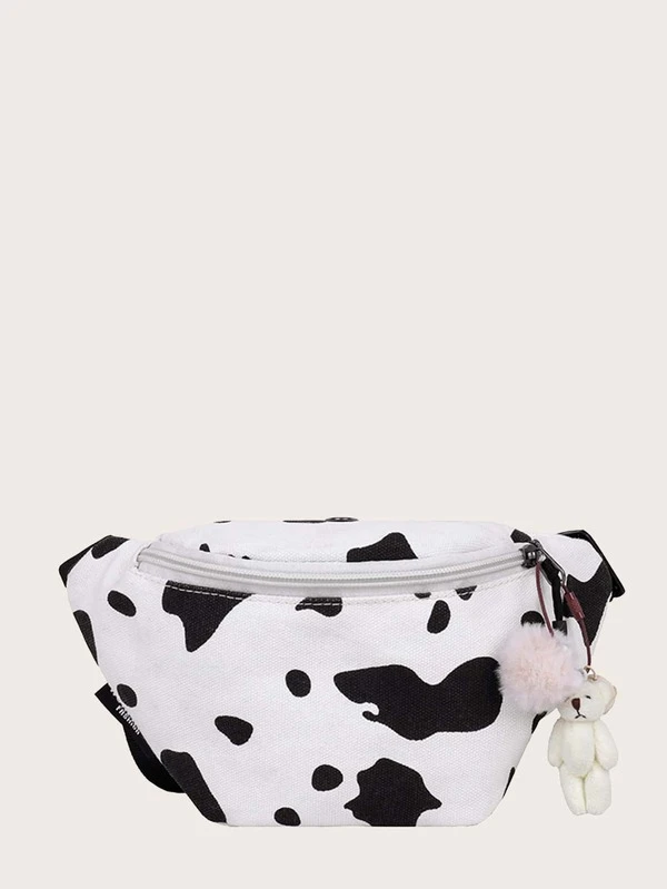 cow print fanny pack