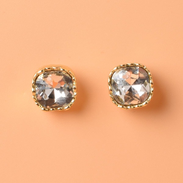

Crystal Decor Stud Earrings, Gold