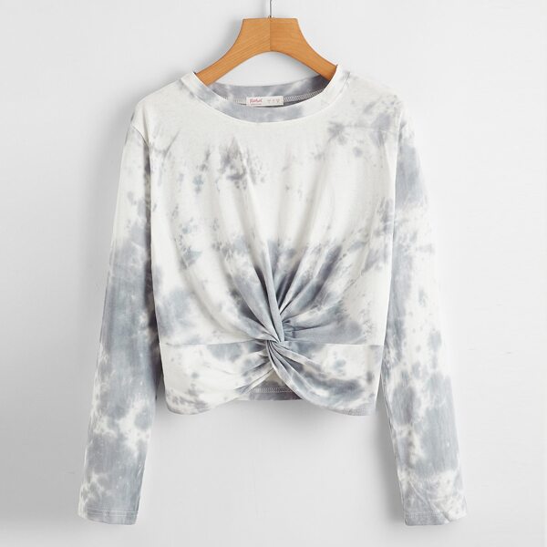 

Plus Twist Hem Tie Dye Tee, Multicolor