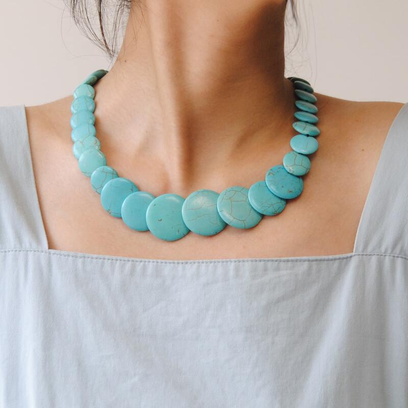 

Turquoise Decor Necklace, Blue