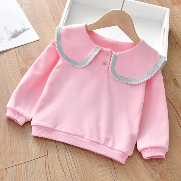 

Toddler Girl Peter Pan Collar Sweatshirt, Baby pink