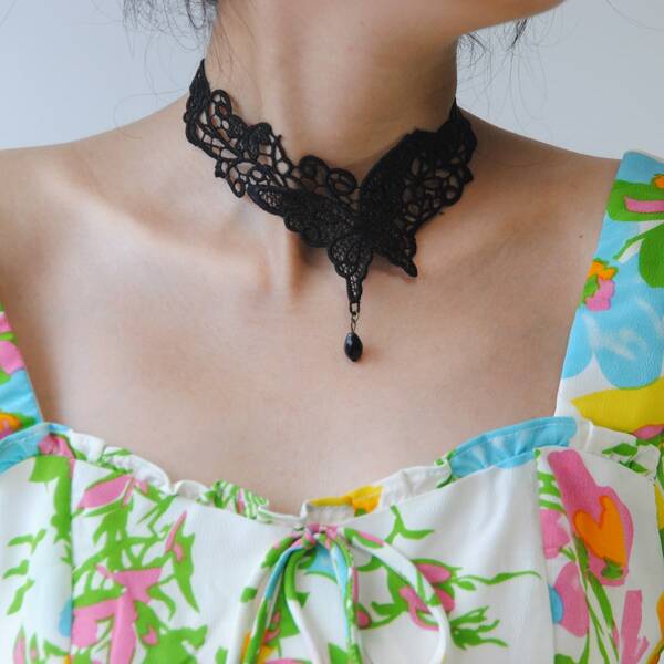 

Plain Lace Choker, Black