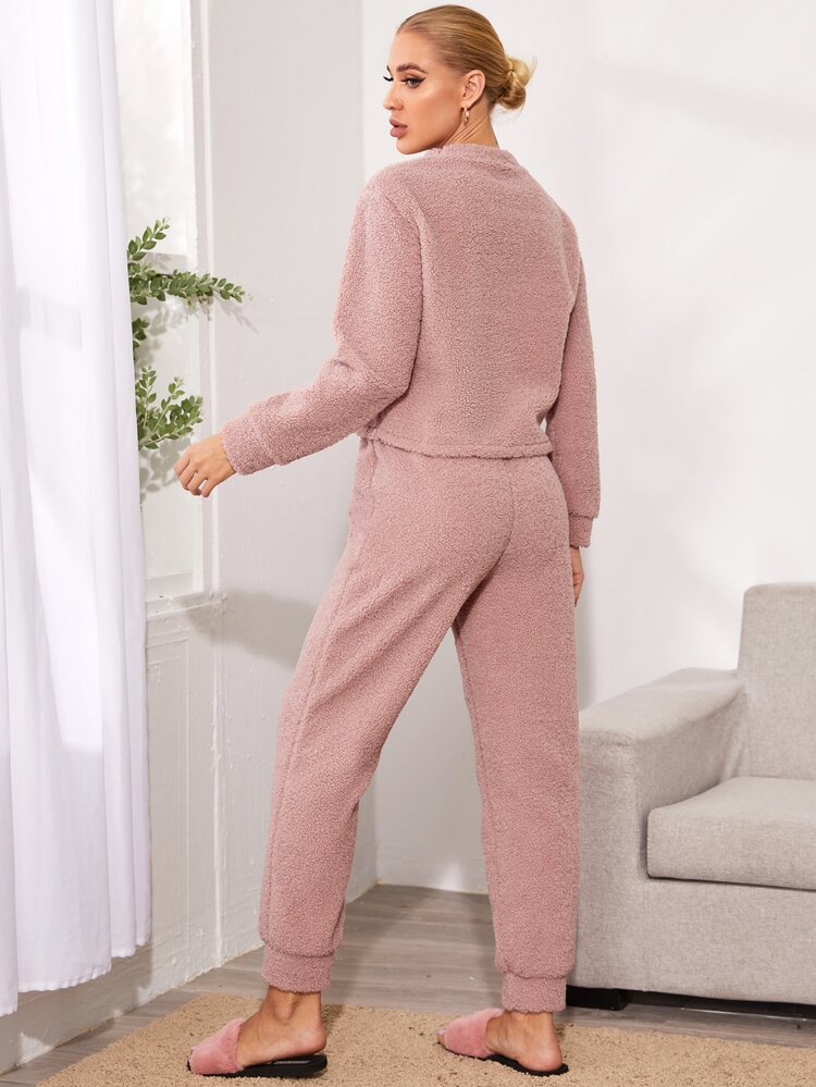 Solid teddy lounge set clearance
