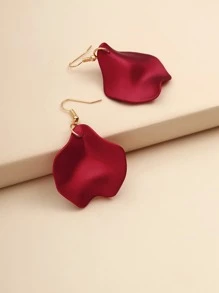Leaf Drop Earrings - Red - View 3