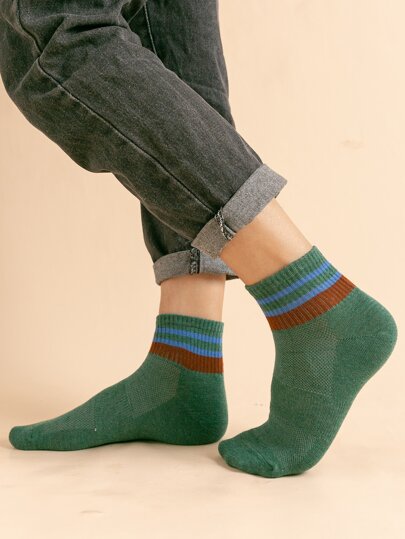 7pairs Pria Striped Pattern Socks