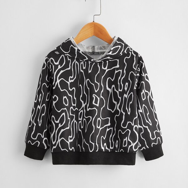 

Toddler Boys All Over Print Hoodie, Black