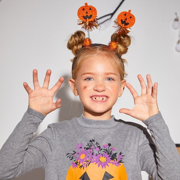 

Toddler Girls Halloween Pumpkin Decor Hair Hoop, Multicolor