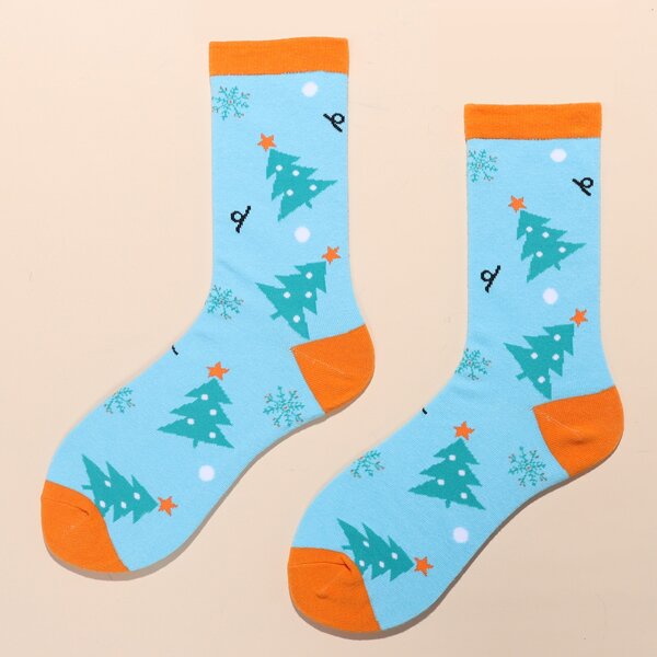 

Christmas Tree Pattern Socks, Multicolor
