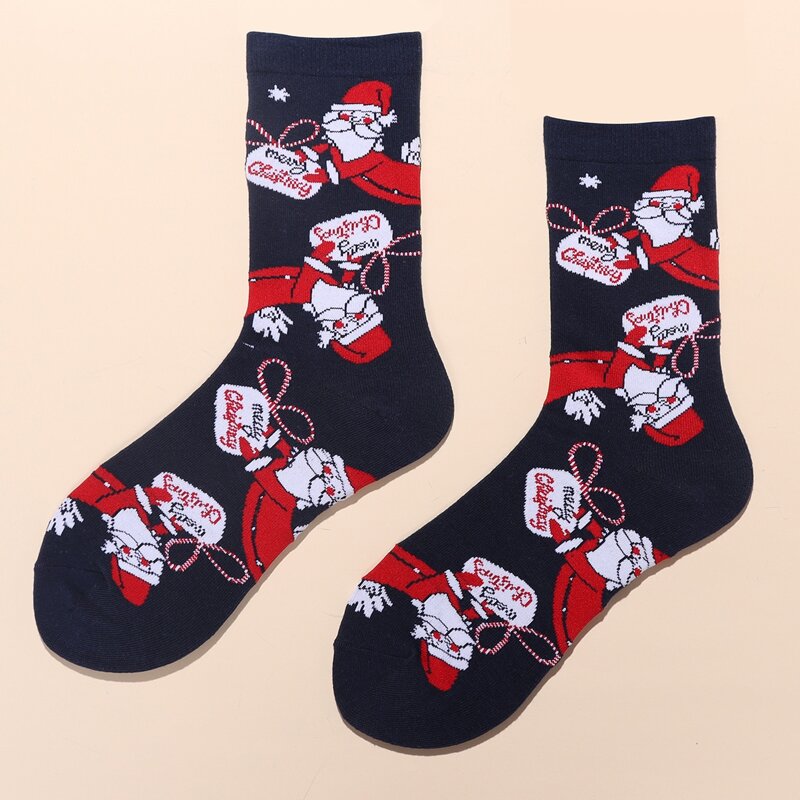 

Christmas Santa Claus Pattern Socks, Multicolor