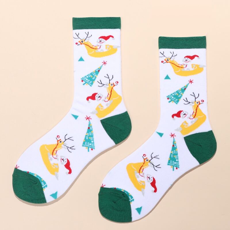 

Christmas Pattern Socks, White