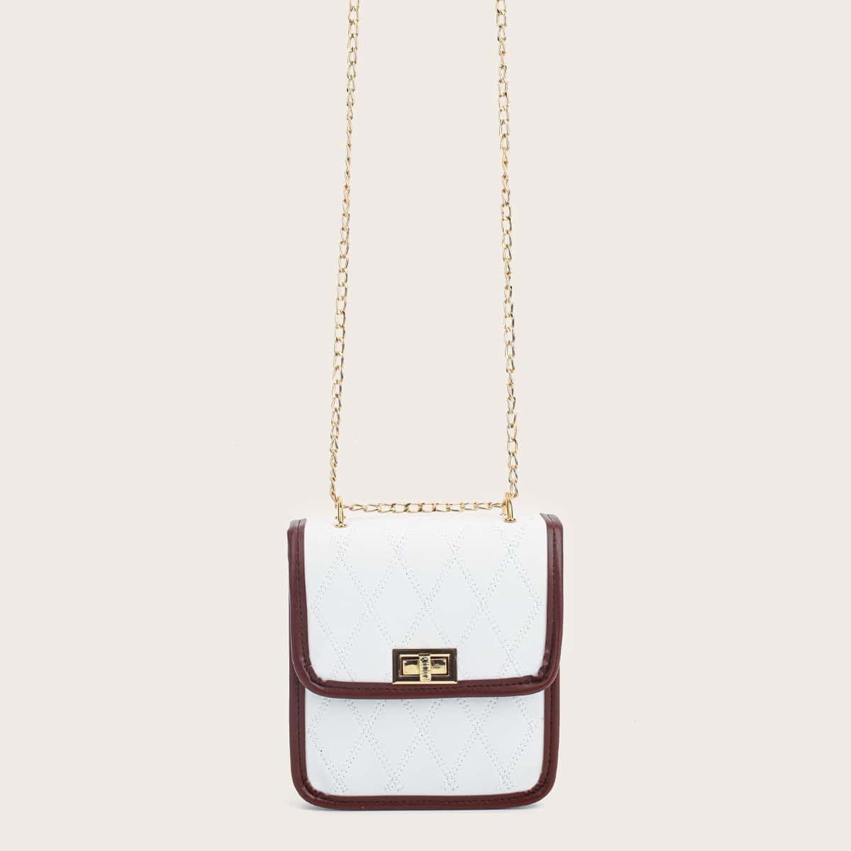 

Twist Lock Flap Crossbody Bag, White