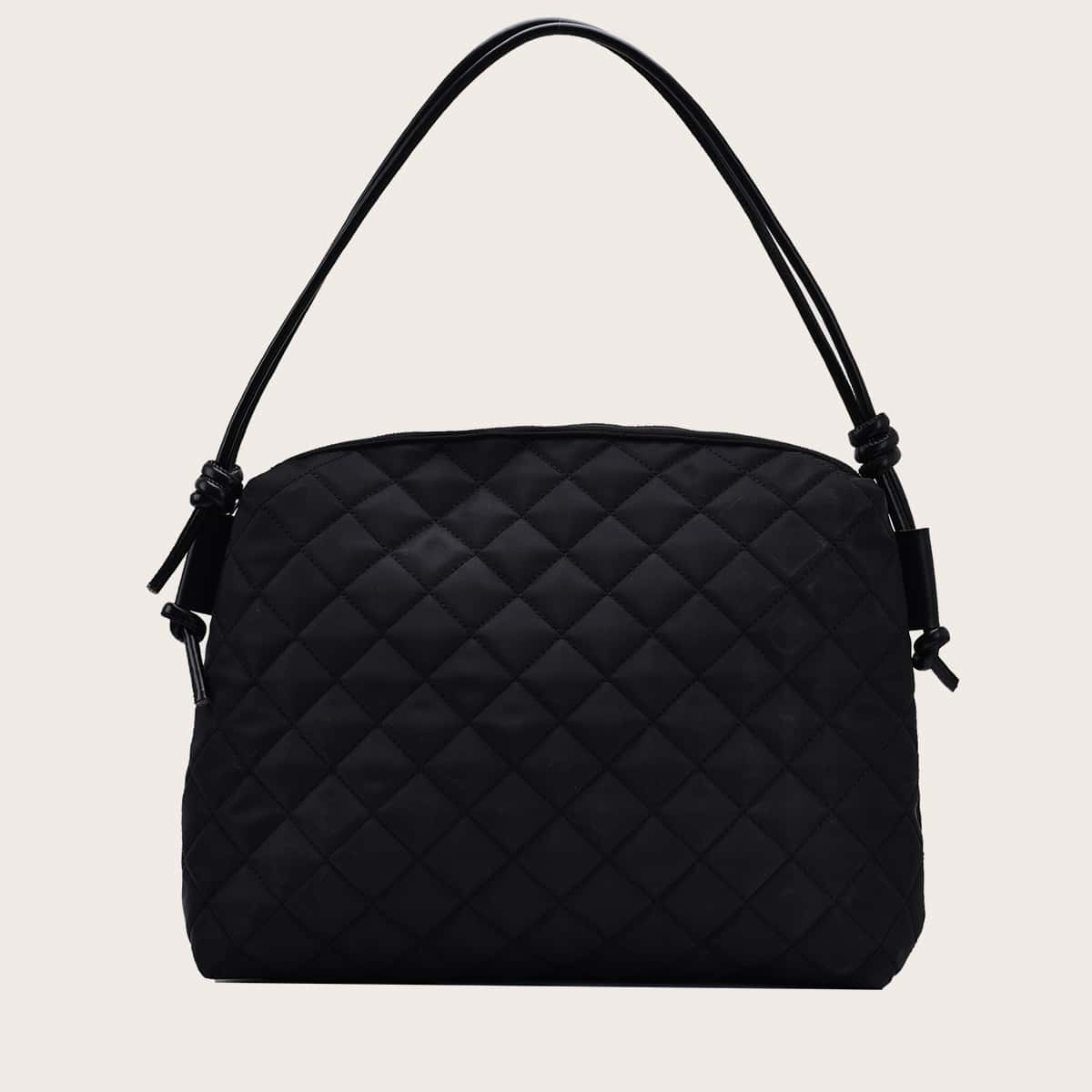 

Quilted Tote Bag, Black