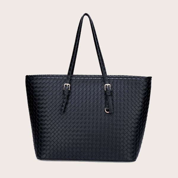

Braided Large Capacity Tote Bag, Black