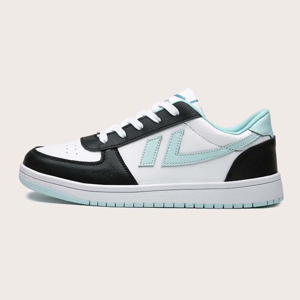 

Color Block Lace-up Front Skate Shoes, Cadet blue