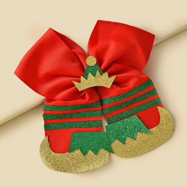 

Christmas Bow Boots Decor Hair Tie, Red