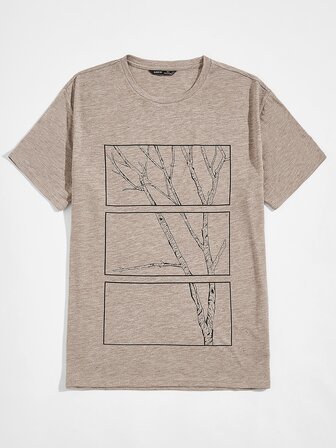 تي شيرت بطباعة شجرة للرجال
