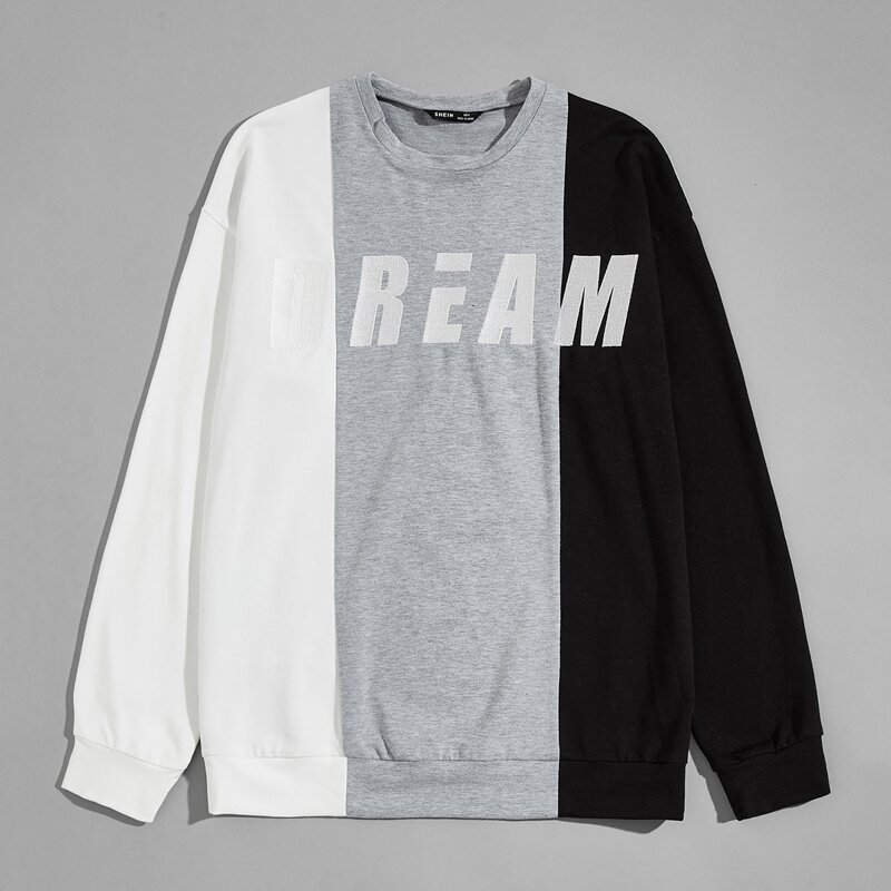 

Guys Letter Graphic Colorblock Pullover, Multicolor