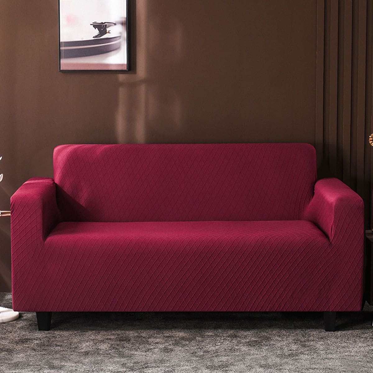 

Solid Stretchy Sofa Cover Without Cushion, Red