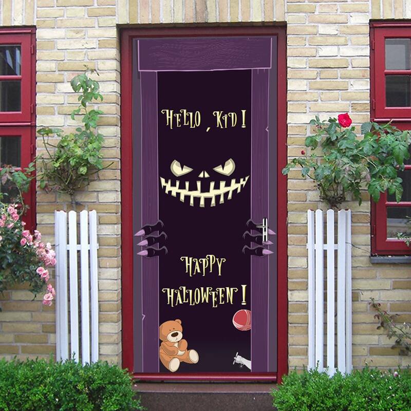 

Halloween Cartoon Graphic Door Sticker, Multicolor