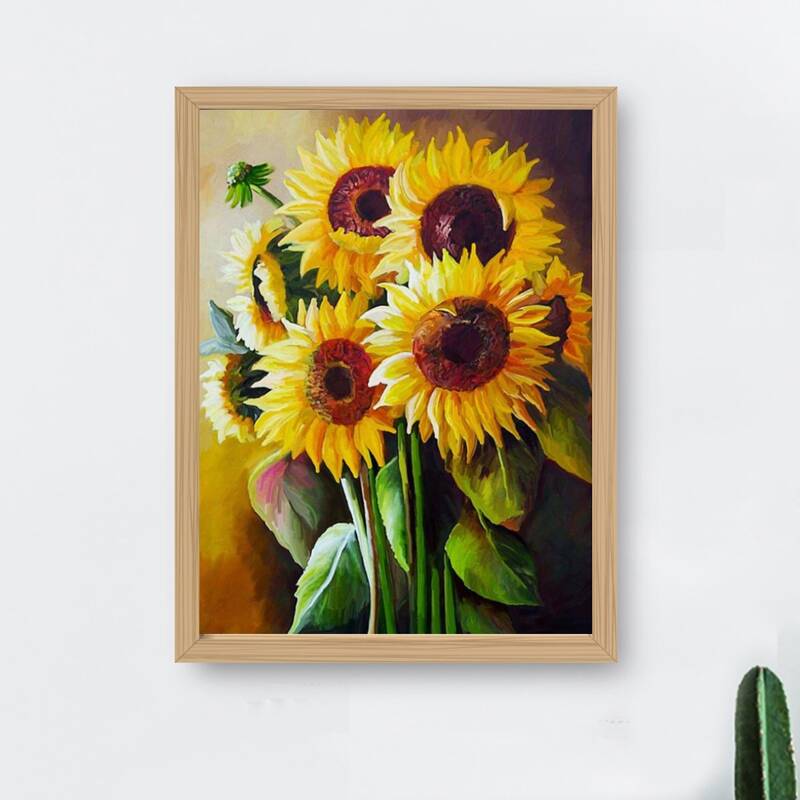 

Sunflower Print DIY Diamond Painting Without Frame, Multicolor