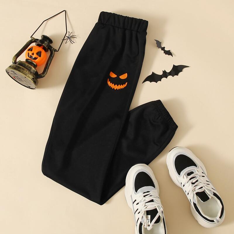 

Halloween Graphic Joggers, Black
